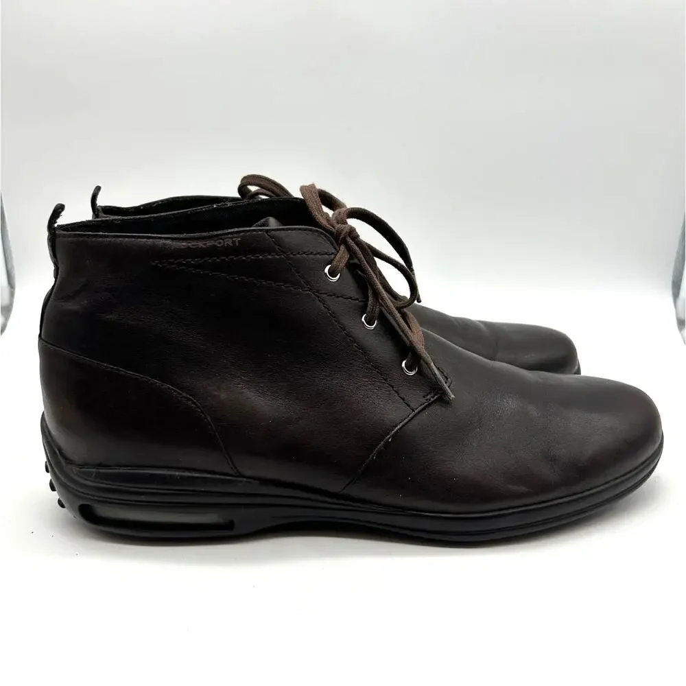 Rockport Men's Brown Leather Chukka Ankle Boots Lace-Up Casual Size 11 Academia